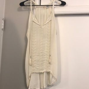 Beach off white racer back tank